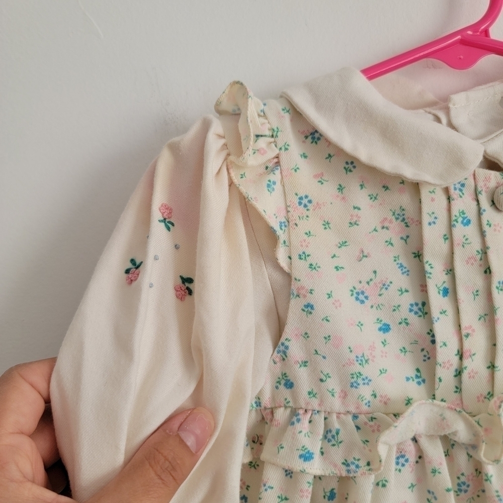 Vintage Rosey Kids 2 piece overalls and top 2T floral - Picture 12 of 12